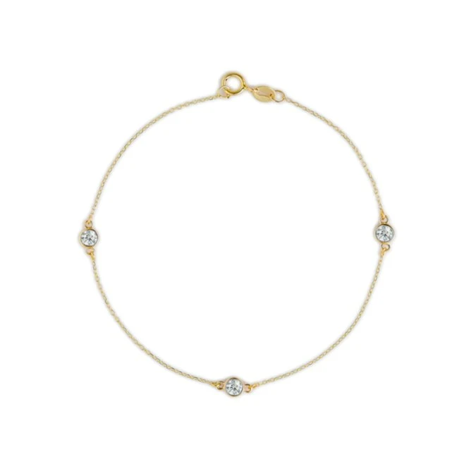 0.31ct Lab Diamond Bracelet Set In 9K Yellow Gold 1 0.31ct Lab Diamond Bracelet Set In 9K Yellow Gold