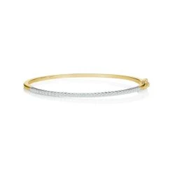 1ct Lab Diamond Eternity Bangle H/Si Quality Set In 9K Gold