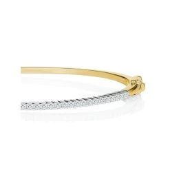 1ct Lab Diamond Eternity Bangle H/Si Quality Set In 9K Gold -The Diamond Store LBJ1001s