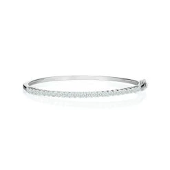 2.5ct Lab Diamond Eternity Bangle H/Si Quality Set In 9K White Gold