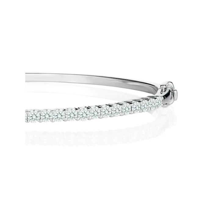 2.5ct Lab Diamond Eternity Bangle H/Si Quality Set In 9K White Gold 4 2.5ct Lab Diamond Eternity Bangle H/Si Quality Set In 9K White Gold - Image 4
