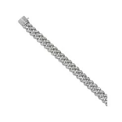 1.20CT Mens Lab Diamond Cuban Link Bracelet In Sterling Silver 8 1.20CT Mens Lab Diamond Cuban Link Bracelet In Sterling Silver -The Diamond Store LBSB2001Sb