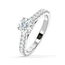 Natalia Lab Diamond Engagement Side Stone Ring Platinum 2.00CT F/VS1