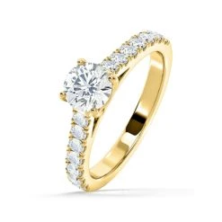 Natalia Lab Diamond Engagement Side Stone Ring 18K Gold 1.50CT F/VS1