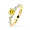Natalia Yellow Lab Diamond 0.91ct Side Stone Ring In 18K Yellow Gold - Elara Collection