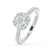 Elizabeth Diamond Halo Engagement Ring 18K White Gold 1.00ct G/VS1