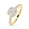 Elizabeth Diamond Halo Engagement Ring In 18K Gold 1.00ct G/SI1