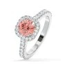 Elizabeth Pink Lab Diamond 1.70ct Halo Ring In Platinum - Elara Collection