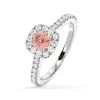 Elizabeth Pink Lab Diamond 1.00ct Halo Ring In 18K White Gold - Elara Collection