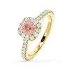 Elizabeth Pink Lab Diamond 1.00ct Halo Ring In 18K Yellow Gold - Elara Collection