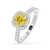 Elizabeth Yellow Lab Diamond 1.70ct Halo Ring In Platinum - Elara Collection