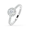 Reina Lab Diamond Halo Engagement Ring In 18K White Gold 1.10ct G/SI1