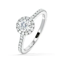 Reina Lab Diamond Halo Engagement Ring In 18K White Gold 1.10ct G/SI1