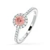 Reina Pink Lab Diamond 1.10ct Halo Ring In 18K White Gold - Elara Collection