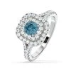 Anastasia Blue Lab Diamond 1.30ct Halo Ring In Platinum - Elara Collection