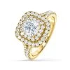 Anastasia Lab Diamond Halo Engagement Ring In 18K Gold 2.15ct F/VS1