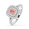 Anastasia Pink Lab Diamond 1.30ct Halo Ring In 18K White Gold - Elara Collection