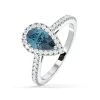 Diana Blue Lab Diamond Pear Halo Ring 1.60ct In Platinum - Elara Collection