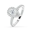Diana Lab Diamond Pear Halo Engagement Ring 18KW Gold 1.60ct F/VS1