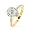 Diana Lab Diamond Pear Halo Engagement Ring In 18K Gold 1.60ct F/VS1
