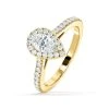 Diana Diamond Pear Halo Engagement Ring In 18K Gold 1ct G/VS2