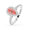 Diana Pink Lab Diamond Pear Halo Ring 1.60ct In Platinum - Elara Collection