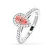 Diana Pink Lab Diamond Pear Halo Ring 1.00ct In 18K White Gold - Elara Collection