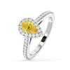 Diana Yellow Lab Diamond Pear Halo Ring 1.00ct In Platinum - Elara Collection