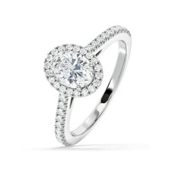 Georgina GIA Oval Diamond Halo Engagement Ring Platinum 1.55ct G/VS1
