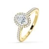 Georgina GIA Oval Diamond Halo Engagement Ring 18K Gold 1.55ct G/VS1
