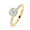 Beatrice Diamond Halo Engagement Ring In 18K Gold 1ct G/VS2