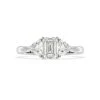 Aurora Lab Diamond Emerald Cut And Trillion 1.70ct Ring In Platinum F/VS1