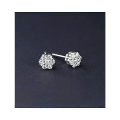 Lab Diamond Cluster Earrings 0.50ct H/SI Quality Set In 9K White Gold -The Diamond Store Lab9keara
