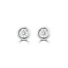 0.10ct Lab Diamond Rub Over Stud Earrings In 9K White Gold - 4mm