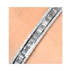 18K White Gold Diamond Bangle 2.00ct H/Si -The Diamond Store M3238 v2