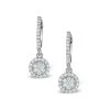 Halo Diamond Drop Earrings - Florence - 0.46ct - In 18K White Gold