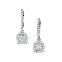 Halo Lab Diamond Drop Earrings - Florence - 0.46ct - In 9K White Gold