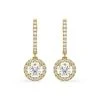 Ella Lab Diamond Halo Drop Earrings 2.60ct In 18K Yellow Gold F/VS1