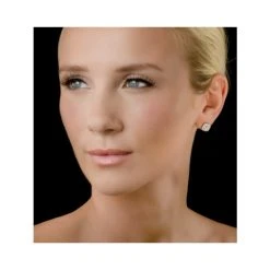 Diamond Halo Earrings 0.60ct H/Si In 18K White Gold - P3484Y -The Diamond Store N1262h