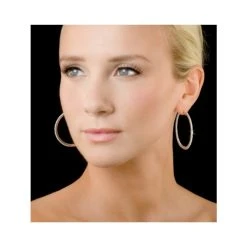 Diamond Hoop Earrings 2ct H/Si In 18K White Gold - P3487Y -The Diamond Store N1265h