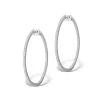 Diamond Hoop Earrings 2ct H/Si In 18K White Gold - P3487Y