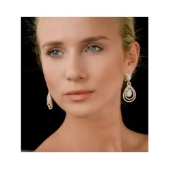 Diamond Halo Drop Earrings 6.66ct In 18K Rose Gold P3491 -The Diamond Store N1279h