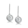 Diamond Swirl Drop Earrings 0.65ct Set In 18K White Gold