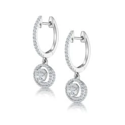 Diamond Swirl Drop Earrings 1.15ct Set In 18K White Gold 7 Diamond Swirl Drop Earrings 1.15ct Set In 18K White Gold -The Diamond Store N1284 02