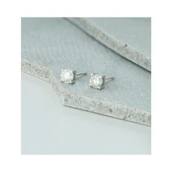 Diamond Earrings 1.00CT Studs Premium Quality In 18K White Gold 5.1mm -The Diamond Store NDH5233Y h w 1