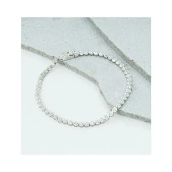 1ct Lab Diamond Tennis Bracelet Rub Over Style In 925 Sterling Silver 10 1ct Lab Diamond Tennis Bracelet Rub Over Style In 925 Sterling Silver -The Diamond Store NDI4221U h w 1