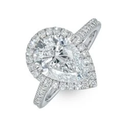 Diana 3.00ct Lab Diamond Pear Cut Engagement Ring In 18K White Gold G/VS1