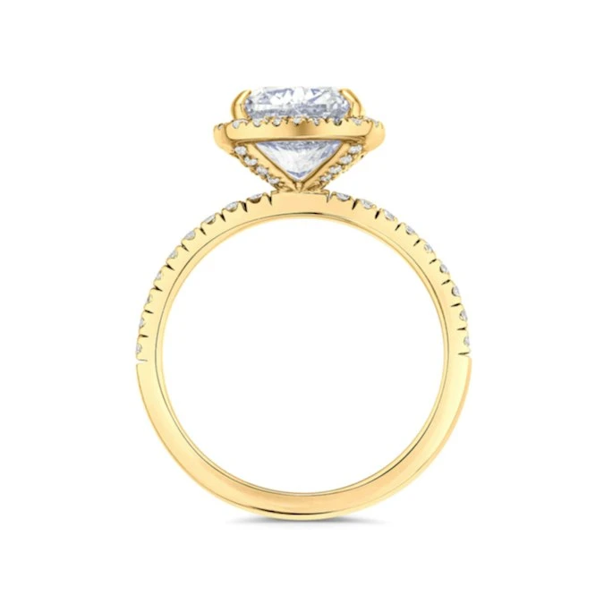 Beatrice 3.00ct Lab Diamond Cushion Cut Engagement Ring In 18K Yellow Gold F/VS1 3 Beatrice 3.00ct Lab Diamond Cushion Cut Engagement Ring In 18K Yellow Gold F/VS1 - Image 3