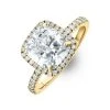 Beatrice 3.00ct Lab Diamond Cushion Cut Engagement Ring In 18K Yellow Gold F/VS1