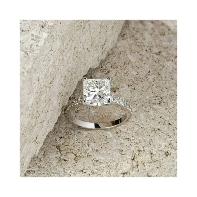 Katerina 3.00ct Lab Diamond Princess Cut Engagement Ring In Platinum G/VS1 2 Katerina 3.00ct Lab Diamond Princess Cut Engagement Ring In Platinum G/VS1 - Image 2